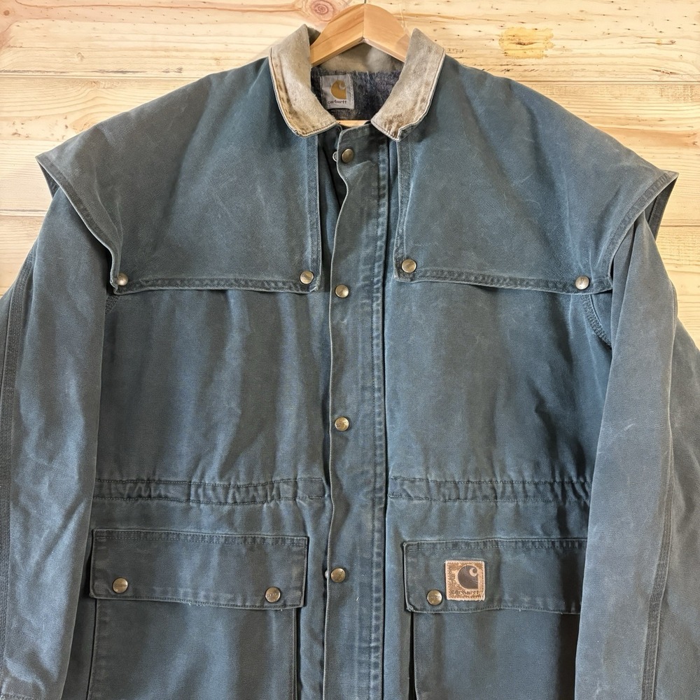Vintage Carhartt Chore Work Jacket Coverall Full Zip Blanket Liner Large 2XL - Picture 2 of 16
